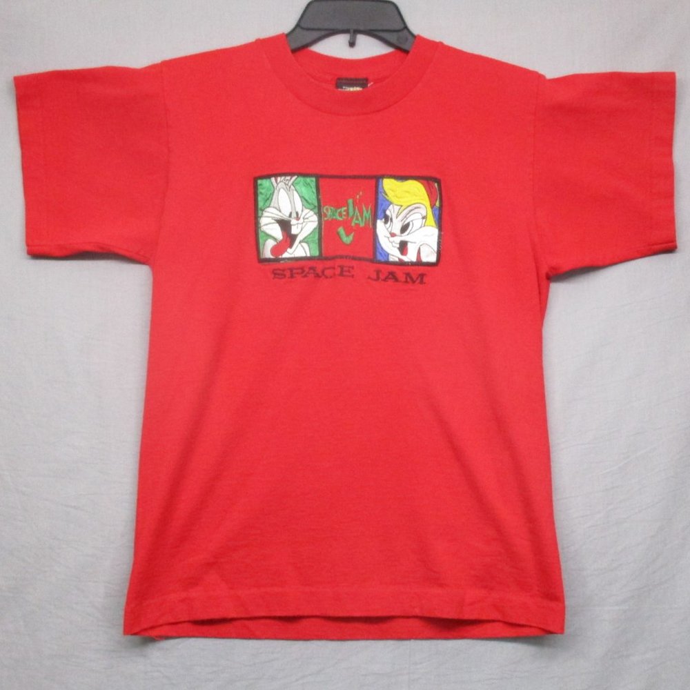Vintage 90's Space Jam Warner Bros. Embroidery‎ Red Kids Size |  XL